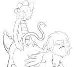  2014 all_fours avian doggystyle dragon duo fan_character feral friendship_is_magic from_behind gay gryphon male my_little_pony penetration saurian_(artist) sex spike_(mlp) 
