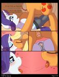  2014 anus applejack_(mlp) butt christmas comic dialogue digital_media_(artwork) duo earth_pony english_text equine female feral friendship_is_magic holidays horn horse kissing lesbian mammal my_little_pony pony pussy rarity_(mlp) ratofdrawn text unicorn 