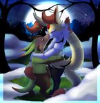  2014 anthro aphrodite armadillo big_ears biped black_fur braixen brown_fur canine christmas claws couple detailed_background duo embrace emeraldarcanine eyes_closed female fire_type fox fur gem grass_type hedgehog holidays inner_ear_fluff kissing long_tail love male mammal mistletoe moon multiple_tails night nintendo orange_fur outside pink_nose plant pok&eacute;mon quilladin rodent romantic snow standing star straight tan_fur tree tuft video_games white_claws white_fur yellow_fur 