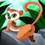  all_hail_king_julien anus black_nose clover_(madagascar) eyelashes female feral green_eyes lemur lonbluewolf looking_at_viewer madagascar mammal presenting primate pussy raised_tail solo 