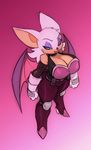  bat big_breasts bigdad blue_eyes breasts cleavage clothed clothing eyeshadow female lips looking_at_viewer makeup mammal rouge_the_bat sega solo sonic_(series) 