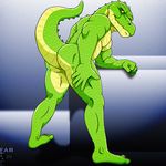  anthro bent_over butt crocodile fabfelipe looking_at_viewer looking_back male muscles nude pecs presenting presenting_hindquarters raised_tail reptile scalie smile solo standing 
