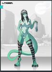 3_toes anthro big_breasts black_hair black_sclera blue_eyes breasts claws female hair lizard lunate nails nipples nude pubes pussy reflection reptile scalie slime socks solo suggestive toes 