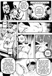  ambiguous_gender black_and_white blush collar comic eeveelution english_text espeon eudetenis experiment female forced group machinery manga monochrome nintendo pinheadchains pok&eacute;mon sweat text translated video_games 