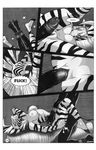  anthro anubis big_penis breasts comic deity egyptian equine extro female insertion large_insertion lying male mammal missionary_position nexus nude on_back penetration penis pussy sex spooo tina_(nexus) zebra zoomara zoomara_comics zoorama 