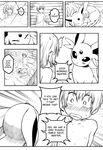  black_and_white comic dialogue duo eeveelution english_text espeon eudetenis female human male mammal manga monochrome nintendo nude pinheadchains pok&eacute;mon sleeping text translated video_games 