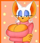  2014 anthro bat big_breasts breasts cleavage clothed clothing female huge_breasts mammal rouge_the_bat sega solo sonic_(series) supersonicrulaa 