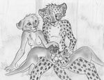  2014 anthro anthro_on_feral balls bestiality big_dom_small_sub breasts cheetah cub double_fellatio feline fellatio female feral group group_sex interspecies licking lion male mammal mustelid oral orgy otter outside penis sex size_difference sketch spera straight tongue tongue_out young 