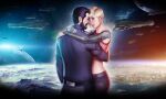  1boy 1girl arm_tattoo audia_pahlevi bare_arms bare_shoulders beard belt black_belt black_hair black_pants blonde_hair building caldari_navy_(eve_online) caldari_prime_(eve_online) caldari_state_(eve_online) capital_ship_(eve_online) carrier carrier_(eve_online) city combat_ship_(eve_online) commentary couple creodron_(eve_online) crop_top cyborg damillia_seraph_(theburning1) dreadnought_(eve_online) duvolle_laboratories_(eve_online) electronic_warfare_ship_(eve_online) english_commentary erebus_(eve_online) eve_online facial_hair federation_navy_(eve_online) fleet gallente_federation_(eve_online) grey_belt hetero highres hug in_orbit ishukone_corporation_(eve_online) kaalakiota_corporation_(eve_online) leviathan_(eve_online) long_sleeves mechanical_arms midriff moros_(eve_online) nebula nyx_(eve_online) original pants planet prosthesis prosthetic_arm red_tank_top roden_shipyards_(eve_online) short_hair single_mechanical_arm sky skyscraper smile space spacecraft star_(sky) starry_sky super_capital_ship_(eve_online) supercarrier_(eve_online) support_ship_(eve_online) tank_top tattoo titan_(eve_online) wyvern_(eve_online) 