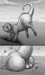 absurd_res aircraft aircraft_carrier airplane anal_wink anus balls big_butt butt cloud cracks debris droplets feral genitals heart_symbol helicopter hi_res jet jiggling looking_back male mammal membrane_(anatomy) mustelid otter raised_tail sea ship solo swimming tail thick_thighs underwater vehicle warship water watercraft wave wet yubirb