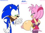  2014 amy_rose anthro areola big_breasts breasts clothing daredemon7000 drooling duo erect_nipples female flashing habbodude hedgehog huge_breasts male mammal nipples partially_clothed saliva sega sonic_(series) sonic_the_hedgehog 