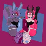 1:1 anthro antlers atlyss aura_(aurabutt) aurabutt balls balls_expansion balls_touching big_balls big_breasts big_penis blush breast_expansion breasts bunny_costume clothing costume digit_ring duo easter evelia_zara expansion feet fishnet_clothing fishnet_legwear frottage genital_expansion genitals hi_res holidays horn huge_balls huge_breasts huge_penis jackalope jewelry lagomorph legwear leporid male male/male mammal paint penile penis penises_touching poon_(atlyss) rabbit ring sex thick_thighs toe_ring toes