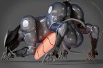 3d_(artwork) absurd_res android anus arctiwolf balls big_balls big_penis blade_wolf claws digital_media_(artwork) digitigrade feral genitals glowing glowing_genitalia glowing_penis hi_res huge_balls huge_penis konami latex looking_at_viewer looking_back machine male metal_gear metal_gear_rising:_revengeance metallic_body muscular muscular_feral penis platinumgames robot robot_feral solo standing tail tongue tongue_out