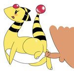  2014 ampharos balls bestiality blush butt duo erection female feral human human_on_feral interspecies looking_at_viewer male mammal nintendo nude open_mouth penis plain_background pok&eacute;mon pok&eacute;philia pussy sex solo_focus straight video_games white_background ɯ(_&ndash;_&ndash;_)ɯ 