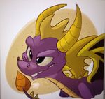  2014 black_eyes dragon feral horn male naughty_face plain_background scalie smoke solo spyro spyro_the_dragon thedoggygal video_games western_dragon white_background wings 