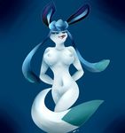  2014 anthro anthrofied big_breasts breasts butt canine cum cum_in_mouth cum_inside cum_on_body cum_on_breasts cum_on_face eeveelution female fur glaceon looking_at_viewer mammal navel nintendo nipples nude open_mouth pok&eacute;mon smile solo standing tongue video_games 