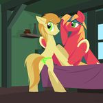  bed big_macintosh_(mlp) braeburn_(mlp) clothing duo earth_pony equine friendship_is_magic gay green_eyes horse hoverrover incest looking_back male mammal my_little_pony panties pony suggestive underwear 