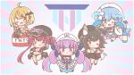  >:) >_o 5girls ;) ;d ;p absurdres ahoge akukin_kensetsu animal_ear_fluff animal_ears arm_behind_head bare_shoulders baseball_cap bat_hair_ornament beret bikini bikini_under_clothes black_boots black_hair black_hat black_jacket black_ribbon black_sandals black_shoes black_skirt black_thighhighs blonde_hair blue_dress blue_hair blue_jacket blue_ribbon blue_shoes blue_skirt blush_stickers boots bottle bow braid breasts brown_boots brown_eyes brown_jacket brown_socks center_frills chibi cleavage cleavage_cutout closed_mouth clothing_cutout commentary_request dress explosive fang fold-over_boots folding_fan frilled_dress frills fur-trimmed_boots fur-trimmed_jacket fur-trimmed_sleeves fur_trim gradient_hair grey-framed_eyewear hair_between_eyes hair_ornament hair_ribbon hand_fan hand_up hard_hat hat heart heart-shaped_pupils heart_ahoge helmet highres holding holding_fan hololive houshou_marine houshou_marine_(summer) jacket large_breasts long_hair long_sleeves looking_at_viewer minato_aqua minato_aqua_(1st_costume) minecraft mitarashi_neko multicolored_hair multiple_girls off_shoulder one_eye_closed ookami_mio ookami_mio_(street) open_clothes open_jacket orange_eyes own_hands_together pickaxe pink_hair pleated_skirt polka_dot polka_dot_background puffy_long_sleeves puffy_short_sleeves puffy_sleeves purple-tinted_eyewear purple_eyes red_bikini red_eyes red_hair ribbon sandals shirt shoes short_sleeves sitting skirt sleeveless sleeveless_shirt smile socks standing standing_on_one_leg streaked_hair sunburst sunburst_background swimsuit symbol-shaped_pupils tail thighhighs thighhighs_under_boots tinted_eyewear tnt tnt_block_(minecraft) tongue tongue_out twintails two-tone_hair v-shaped_eyebrows very_long_hair virtual_youtuber water white_bow white_hat white_helmet white_shirt white_thighhighs wide_sleeves wolf_ears wolf_girl wolf_tail yozora_mel yozora_mel_(1st_costume) yukihana_lamy yukihana_lamy_(1st_costume) 