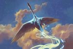  ambiguous_gender avian bird cloud cloudscape feral flying glowing low-angle_shot magic magic_the_gathering markings official_art outside peter_mohrbacher sky solo swan wings 