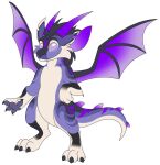 2021 3_toes 4_fingers absurd_res alien alpha_channel ambiguous_gender arm_tuft black_claws breezy_(saziskylion) claws cute_fangs digital_drawing_(artwork) digital_media_(artwork) digitigrade disney dragon elbow_tuft english_description experiment_(lilo_and_stitch) facial_markings fan_character fangs feet finger_claws fingers flat_colors fur head_markings hi_res horn lilo_and_stitch markings membrane_(anatomy) membranous_wings mythological_creature mythological_scalie mythology notched_ear pawpads purple_body purple_eyes purple_fur purple_horn purple_markings purple_pawpads saziskylion scalie simple_background smile solo standing teeth toe_claws toes transparent_background tuft white_body white_fur wings
