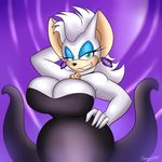  2014 anthro bat big_breasts breasts cleavage clothed clothing cosplay disney female huge_breasts looking_at_viewer mammal rouge_the_bat sega smile solo sonic_(series) supersonicrulaa the_little_mermaid ursula 