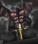  2026 6_breasts absurd_res anthro anthro_penetrated areola bat bat_ears big_breasts black_body black_fur bodily_fluids breasts building crouching drooling female female_penetrated fur genital_fluids genitals hi_res lactating looking_at_viewer mammal masturbation membrane_(anatomy) membranous_wings milk multi_breast nipples nude outside penetration saliva snout solo spread_wings thick_thighs tongue tongue_out vaginal vaginal_fluids vaginal_penetration vf-01s vulva winged_hands wings 