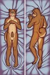  anthro balls butt canine chris_(meesh) dakimakura digital_media_(artwork) dog erection eyewear fur glasses hair little_buddy male mammal meesh nude penis retracted_foreskin shiba_inu solo uncut 