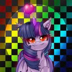  2014 apple bat_pony equine fangs female feral friendship_is_magic fruit hair horn looking_at_viewer mammal my_little_pony pauuhanthothecat smile solo twilight_sparkle_(mlp) winged_unicorn wings 