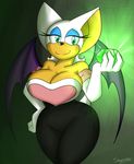  2014 anthro bat big_breasts breasts chaos_emerald cleavage clothed clothing female gem huge_breasts mammal rouge_the_bat sega solo sonic_(series) supersonicrulaa wings 