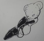  anthro bear black_and_white cub female legwear mammal monochrome pen_(artwork) rubber solo thigh_highs traditional_media_(artwork) vono wide_hips young 