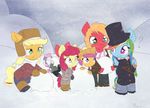  2014 ? alasou anthro anthrofied apple_bloom_(mlp) applejack_(mlp) big_macintosh_(mlp) blonde_hair brother carrot chibi clothing cutie_mark_crusaders_(mlp) earth_pony eating equine female friendship_is_magic fur green_eyes group hair hat hi_res horn horse male mammal my_little_pony orange_eyes orange_fur outside pegasus pink_hair pony purple_eyes purple_hair rainbow_dash_(mlp) red_fur red_hair scootaloo_(mlp) sibling sister snow sweetie_belle_(mlp) top_hat two_tone_hair unicorn white_fur wings winter yellow_fur 