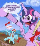  2014 dialogue duo english_text equine female feral friendship_is_magic horn horse mammal my_little_pony pegasus punk-pegasus rainbow_dash_(mlp) text twilight_sparkle_(mlp) winged_unicorn wings 