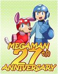  5_fingers armor black_nose blue_eyes canine capcom dog duo english_text gloves happy helmet machine male mammal mechanical mega_man_(character) mega_man_(series) robot rockmanzxadvent rush_(character) text tongue tongue_out video_games 