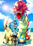  ambiguous_gender beach cloud day group gyarados human lanturn mammal murkrow nintendo outside pok&eacute;mon red_eyes sa-dui sandslash seaside sky sun typhlosion video_games water 