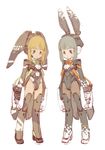  animal_ears bad_id bad_pixiv_id branch_(blackrabbits) brown_hair bunny_ears busou_shinki green_eyes grey_eyes grey_hair multiple_girls 