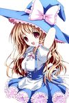  alternate_costume bad_id bad_pixiv_id blonde_hair braid brown_eyes frills hair_ribbon hat kirisame_marisa kuroi_hitsuji ribbon solo touhou witch_hat 