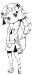  bike_shorts copyright_request greyscale hijiri insect_girl monochrome monster_girl solo 