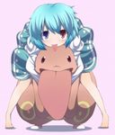  :p barefoot crossover gen_1_pokemon heterochromia hug kuromiya lickitung pokemon pokemon_(creature) tatara_kogasa tongue tongue_out touhou 