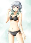  bad_id bad_pixiv_id blue_eyes bra braid izayoi_sakuya lingerie mochi.f panties silver_hair solo touhou twin_braids underwear underwear_only 