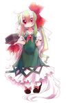  :&lt; bad_id bad_pixiv_id ex-keine flower green_hair kamishirasawa_keine long_hair solo tail touhou usoneko 