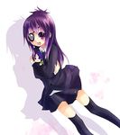  alternate_hairstyle bad_id bad_pixiv_id chrome_dokuro cyoko eyepatch formal katekyo_hitman_reborn! long_hair purple_eyes purple_hair skirt skirt_suit solo suit thighhighs 