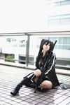  black_hair black_rock_shooter black_rock_shooter_(cosplay) cosplay photo shera sword twintails vocaloid weapon 