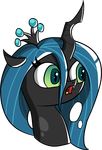  2014 alpha_channel changeling crown cute equine fangs female friendship_is_magic green_eyes hair horn horse long_hair mammal my_little_pony pony queen queen_chrysalis_(mlp) royalty solo sparkler99 tongue 