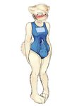  2014 anthro balls blush breasts bulge camel_tail clothing cum cum_in_clothes cum_through_clothing dickgirl embarrassed erection eyewear feline glasses hladilnik intersex mammal one-piece_swimsuit penis precum skinsuit solo spiritcookie standing swimsuit vpl 