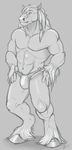  2014 abs anthro bulge clothed clothing digital_drawing_(artwork) equine explicital hair half-dressed hooves horse inviting male mammal muscles navel solo standing topless underwear 