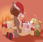  animal_crossing blush breasts brother_and_sister canine christmas covering covering_breasts cum cumshot cup digby_(animal_crossing) dog duo earmuffs erection eyes_closed faceless_male female fire footwear hat holidays hollo_nut humanoid_penis incest isabelle_(animal_crossing) kneeling legs_up lying male mammal nintendo nude on_back onomatopoeia open_mouth orgasm penis pom_hat pull_out santa_hat shadow sibling straight video_games 