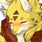  blush canine dog eyes_closed female fur kemono lsa2423063 mammal solo yellow_fur 