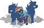  blue_fur bodysuit clothing equine female feral friendship_is_magic fur group hair kaizerin looking_at_viewer male mammal multicolored_hair my_little_pony pegasus rainbow_dash_(mlp) rainbow_hair rainbow_tail shadowbolts_(mlp) skinsuit wings 