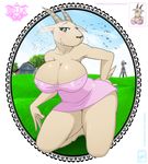  alpha_channel anthro big_breasts blush breasts caprine female goat green_eyes horn kneeling lipstick looking_at_viewer mammal outside solo sweat walter_sache wide_hips 