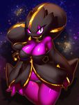  2014 anthro banette big_breasts breasts censored cleavage clothed clothing elpatrixf female hi_res humanoid looking_at_viewer mega_banette mega_evolution nintendo non-mammal_breasts panties pink_eyes pok&eacute;mon solo standing underwear video_games zipper 